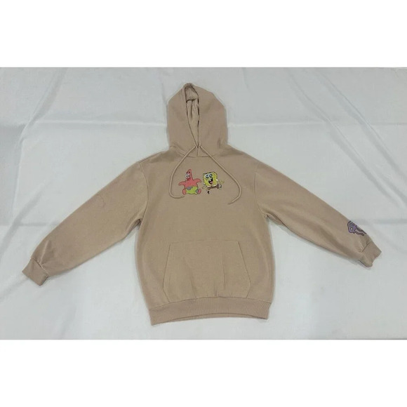 Nickelodeon Men's Spongebob Squarepants Hoodie Sweatshirt Tan Large Super Soft - Picture 2 of 9